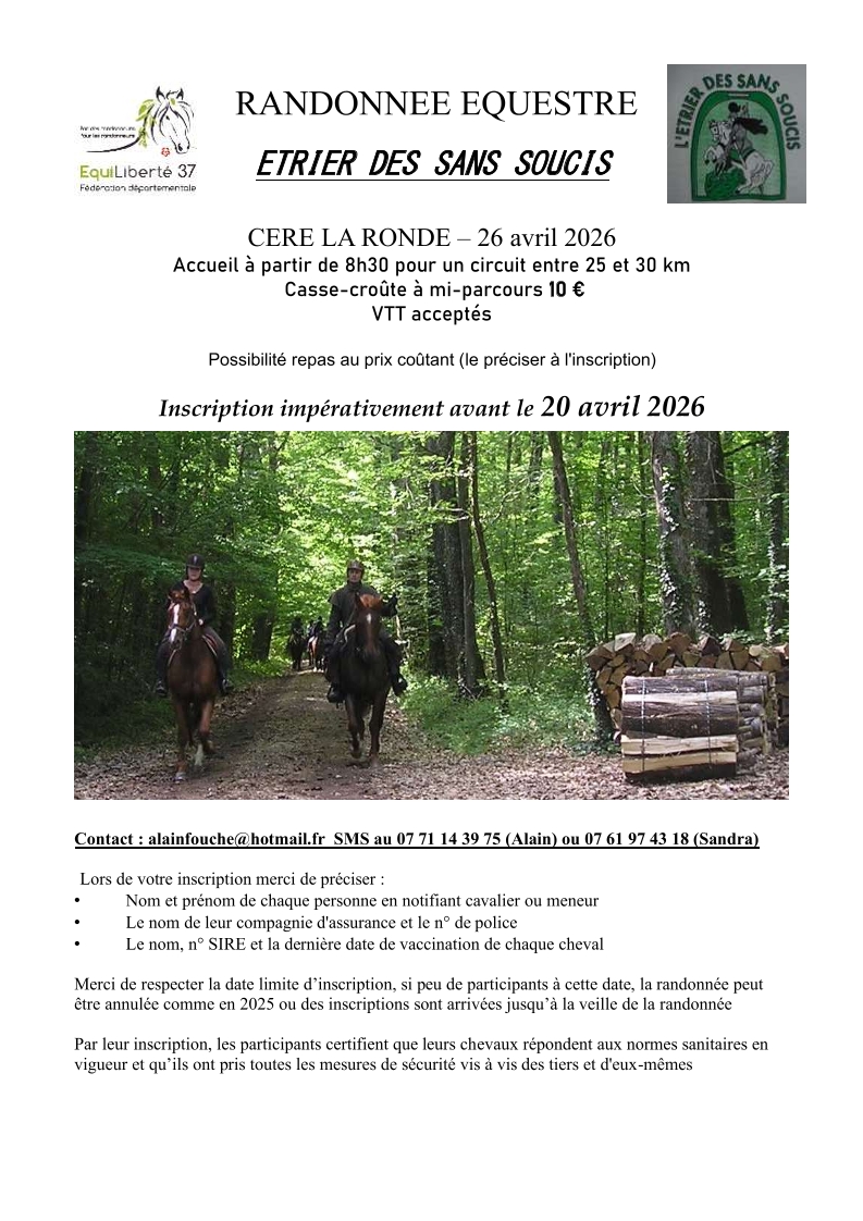 RANDONNEE EQUESTRE 2026